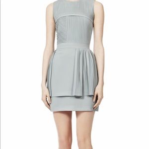 Pale Blue Reiss pleated peplum cocktail dress